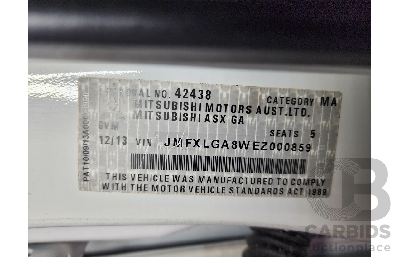 12/2013 Mitsubishi ASX (4wd) XB MY14 4d Wagon White 2.3L