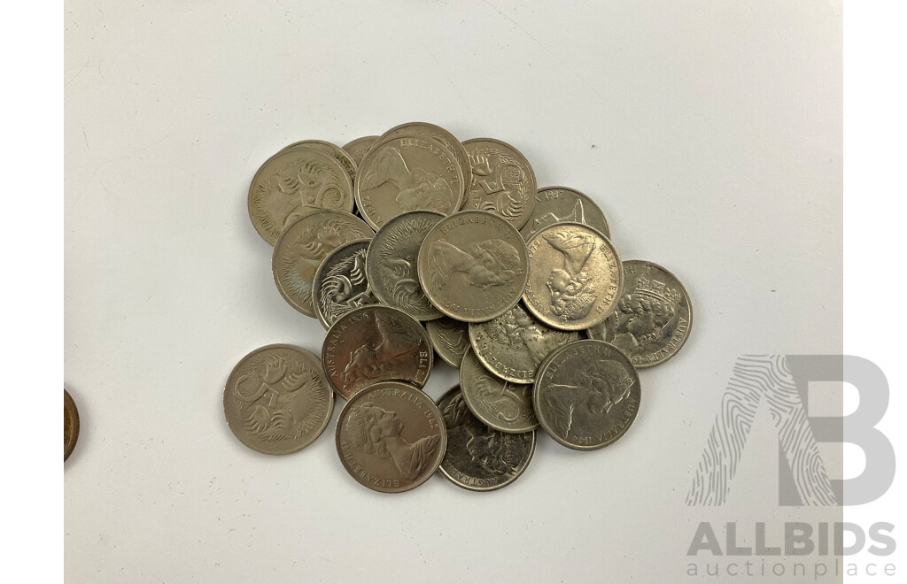Collection of Australian One, Two and Five Cent Pieces, Examples Spanning 1966 to 1992 - Approximately Two Kilograms