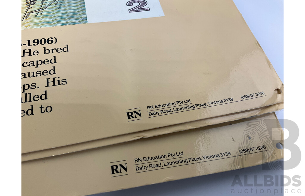 Three RN Industries Australian Paper Banknote Information Posters, Ex North Ainslie Primary School