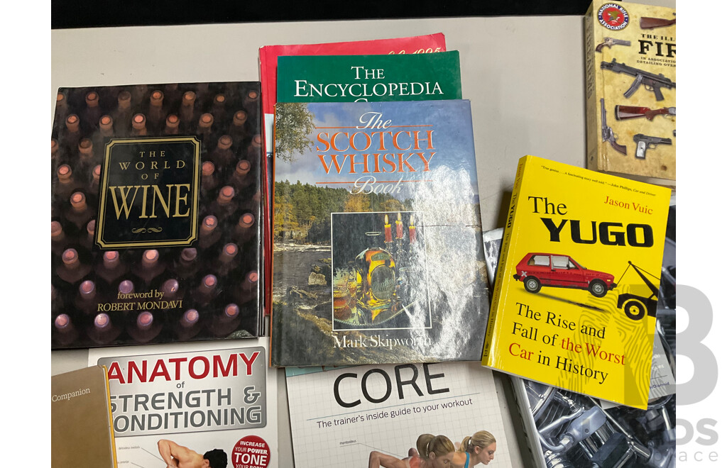 Selection of Interesting Books Including the Ultimate Motorcycle Encyclopedia, the Yugo, Illustrated History of Firearms, Stallions and More