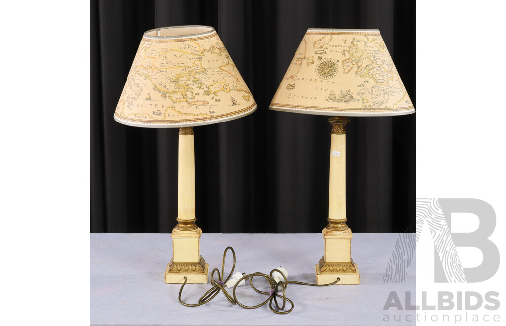 Pair of Vintage Atlas Table Lamps by Laura Ashley