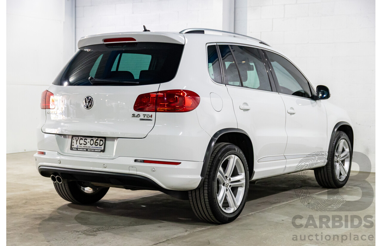 11/2014 Volkswagen Tiguan 130 TDI R-Line (4x4) 5NC MY15 4d Wagon Pure White Turbo Diesel 2.0L