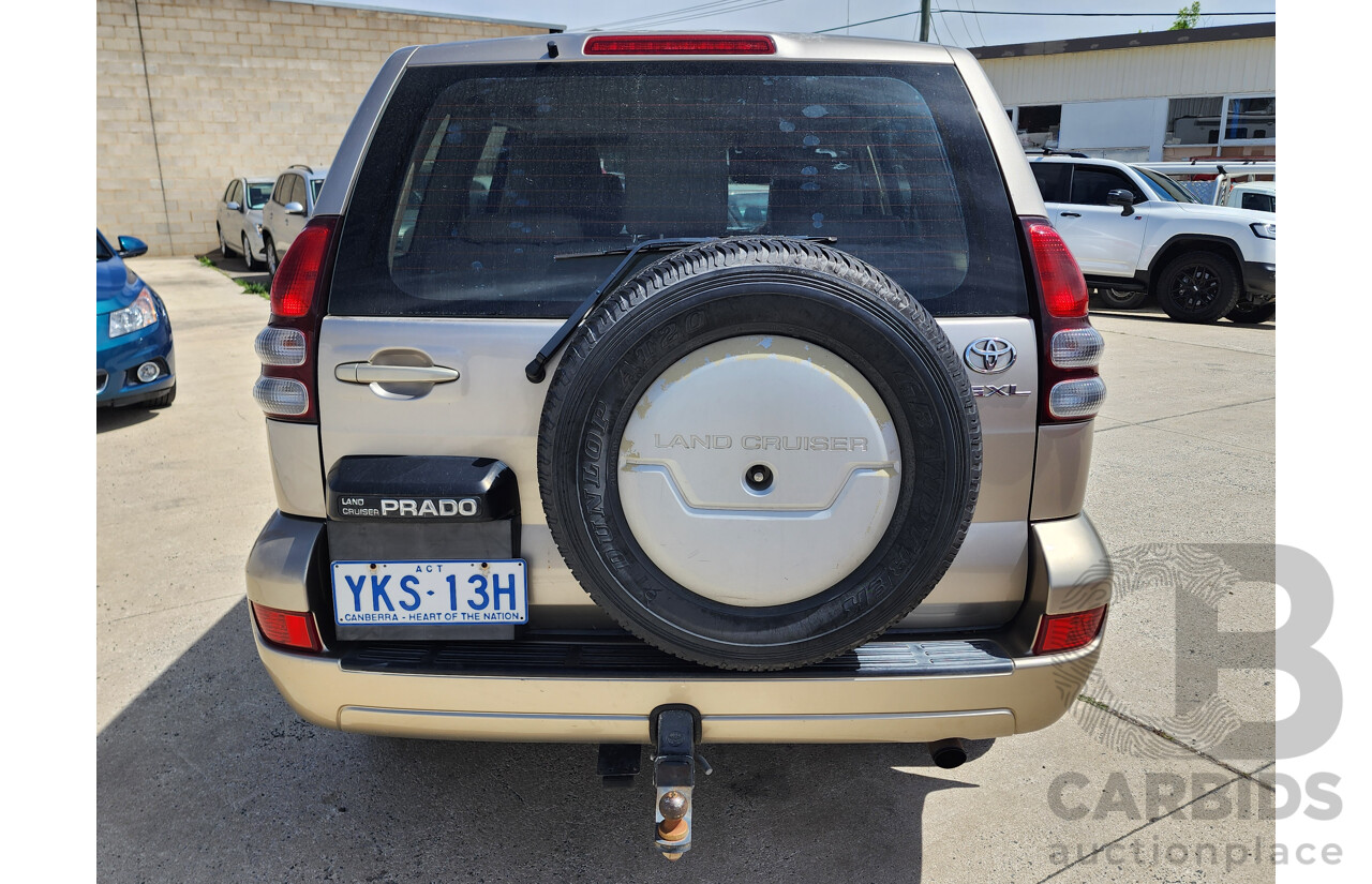 10/2003 Toyota Landcruiser Prado GXL (4x4) GRJ120R 4d Wagon Gold 4.0L