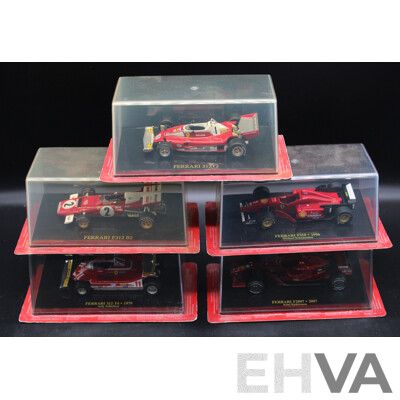 Five Diecast Ferraris Including - 312T2, F312 B2, F310 1996, 312 T4 1979, F2007 - 1:43 Scale