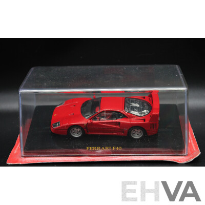 Five Diecast Ferraris Including - F40 Racing, F40, F430 Scuderia, 250 Testa Rossa, 288 GTO - 1:43 Scale