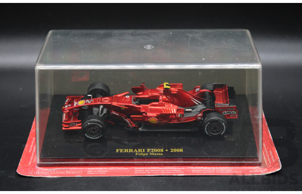 Five Diecast Ferraris Including - F2008, F1-90 1900 , 158 F1 1964, 156 F1 1961, 312 T4 1979 - 1:43 Scale