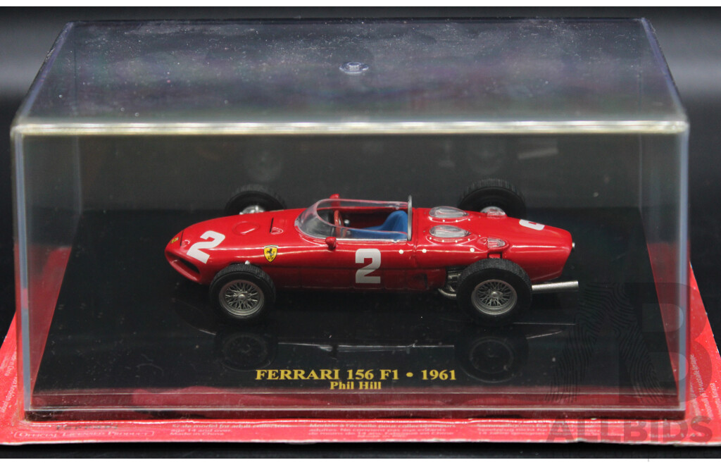 Five Diecast Ferraris Including - F2008, F1-90 1900 , 158 F1 1964, 156 F1 1961, 312 T4 1979 - 1:43 Scale