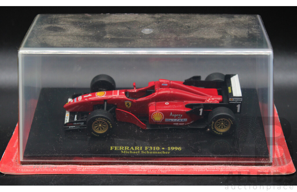 Five Diecast Ferraris Including - 312T2, F312 B2, F310 1996, 312 T4 1979, F2007 - 1:43 Scale
