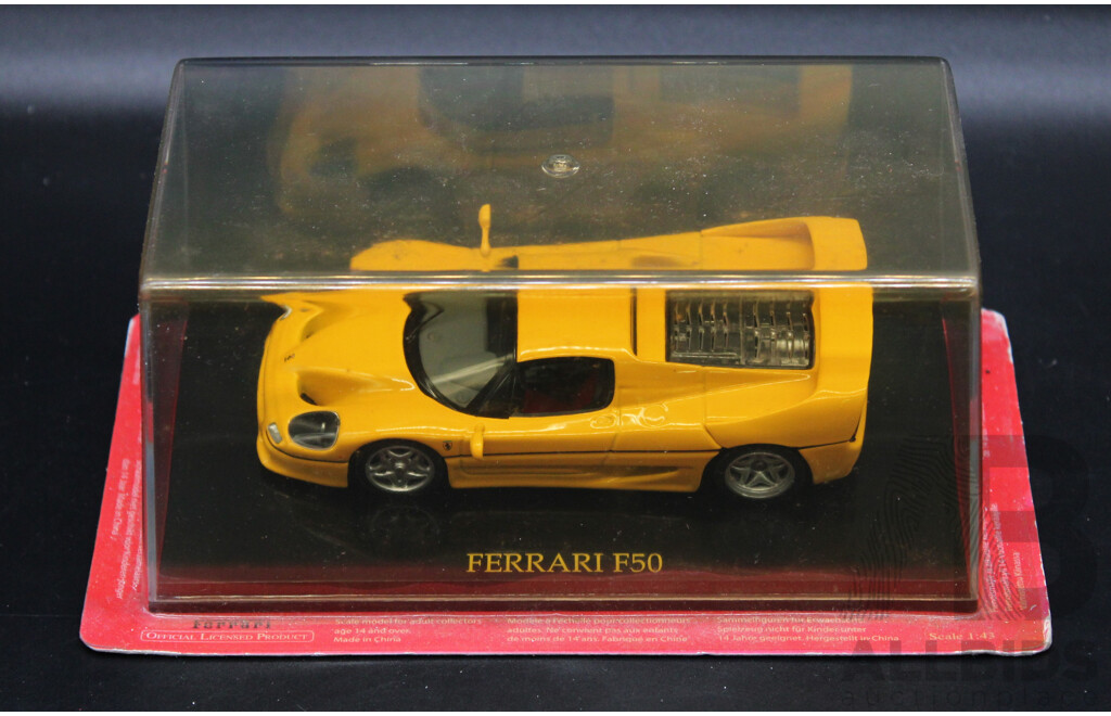 Seven Diecast Yellow Ferrari Collection - 1:43 Scale