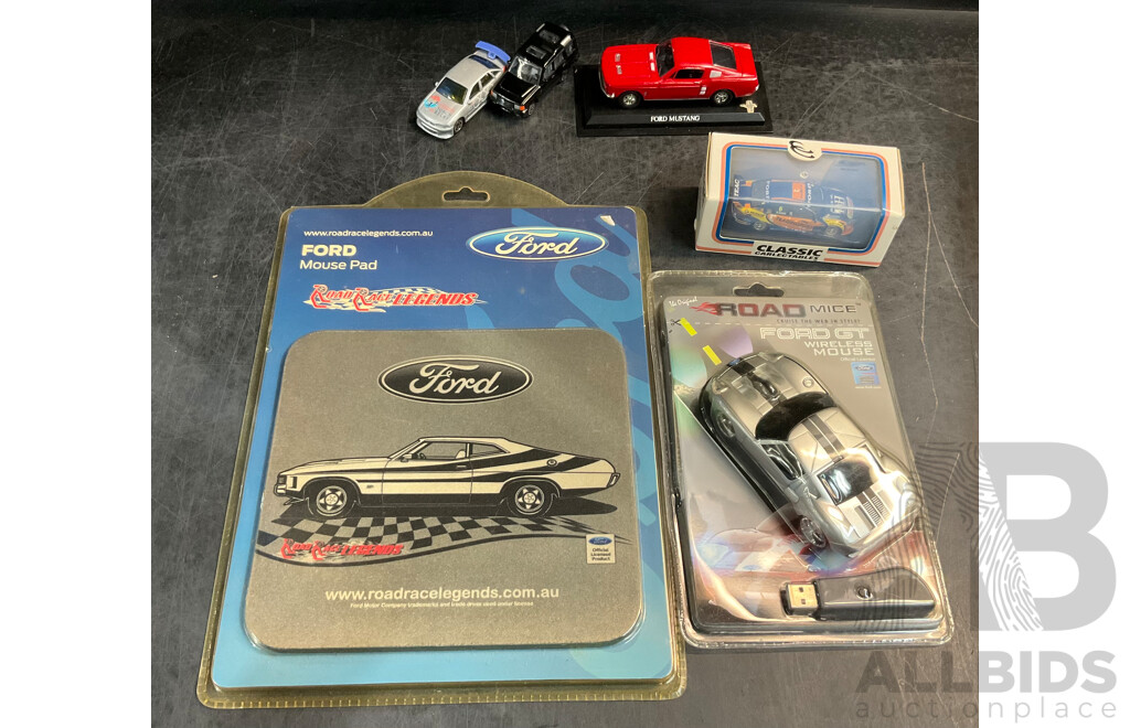 Ford, Holden, Range Rover Model Cars and Collectible Mouse and Mouse Pad - Lot of 6