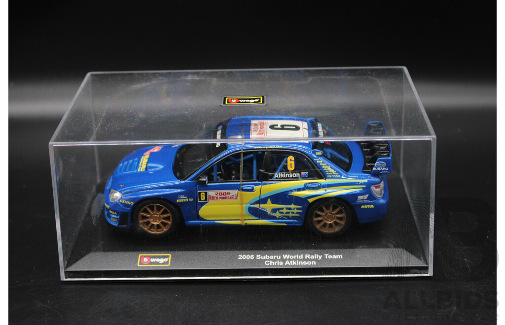 Classic Carlectables Limited Edition Craig Lowndes' Year 2009 Team Falcon 1:43 & Bburago 2006 Subaru World Rally Team 1:32 Diecast Car