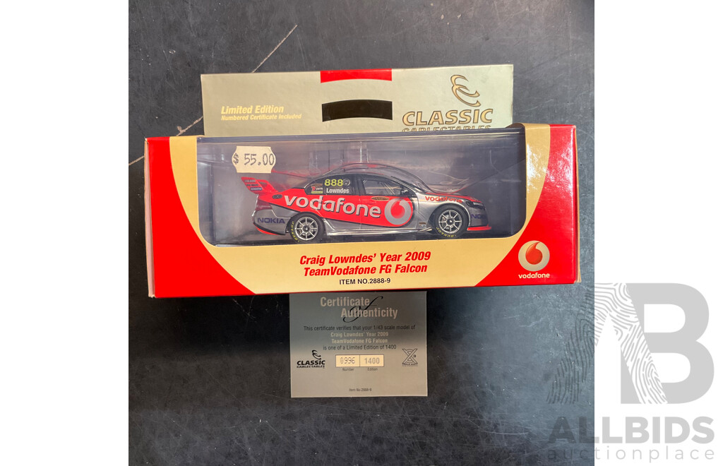 Classic Carlectables Limited Edition Craig Lowndes' Year 2009 Team Falcon 1:43 & Bburago 2006 Subaru World Rally Team 1:32 Diecast Car