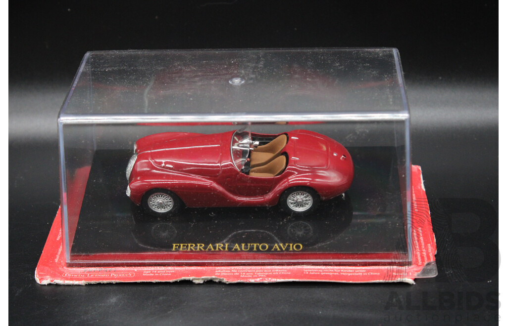Five Diecast Ferraris Including F333 SP,  250 Testa Rossa, F430 Spider, Auto Avio, 166MM - 1:43 Scale