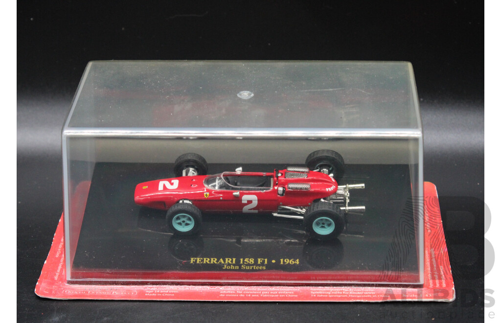 Five Diecast Ferraris Including 156 F1, F246, 500 F2, 158 F1 -1964 , 375 F1 - 1951  - 1:43 Scale