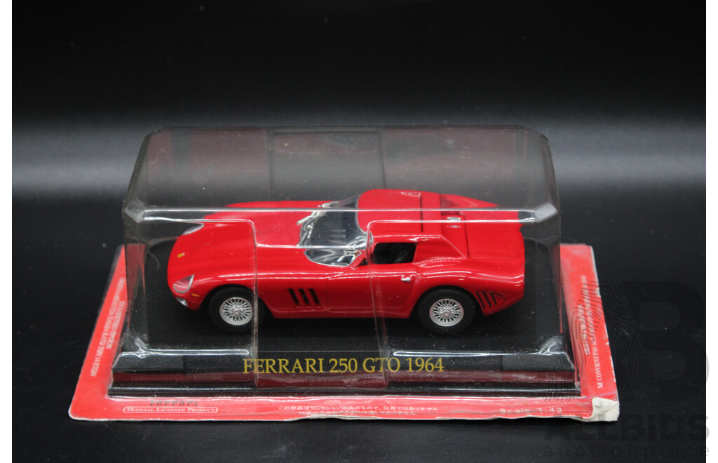 Five Diecast Ferraris Including - 250 GTO 1964, 360 Modena, 512BB, Super America, California - 1:43 Scale