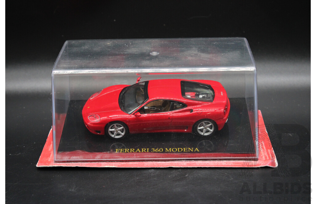 Five Diecast Ferraris Including - 250 GTO 1964, 360 Modena, 512BB, Super America, California - 1:43 Scale