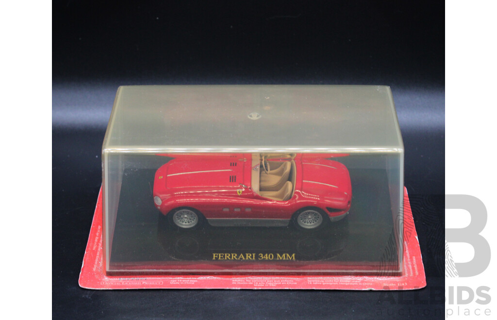 Five Diecast Ferraris Including - 340MM, 250 GTO 1962,  125S, Mondial Quaattrovalvole 1982, 328 GTB 1985 - 1:43 Scale
