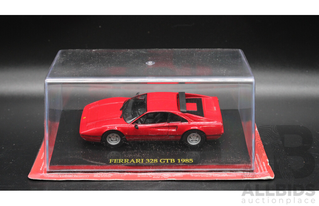 Five Diecast Ferraris Including - 340MM, 250 GTO 1962,  125S, Mondial Quaattrovalvole 1982, 328 GTB 1985 - 1:43 Scale