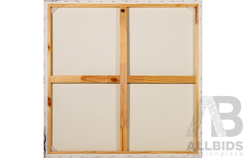 Artist Unknown (20th Century), Lone Red Leaf, Original Oil on Canvas, 76 x 76 cm