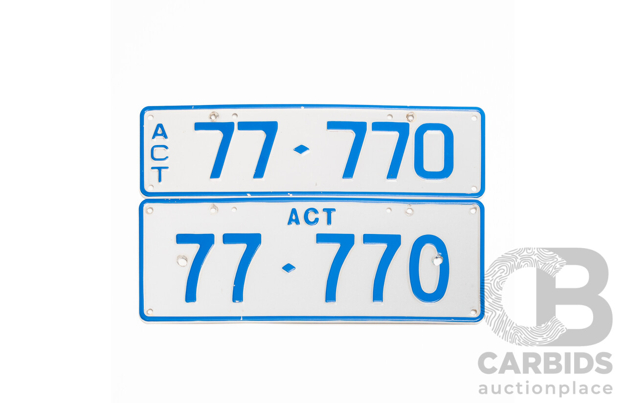 ACT 5-Digit Number Plate - 77.770