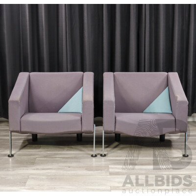 Pair of Fabric Upholstered Armchairs by Fritz Hansen