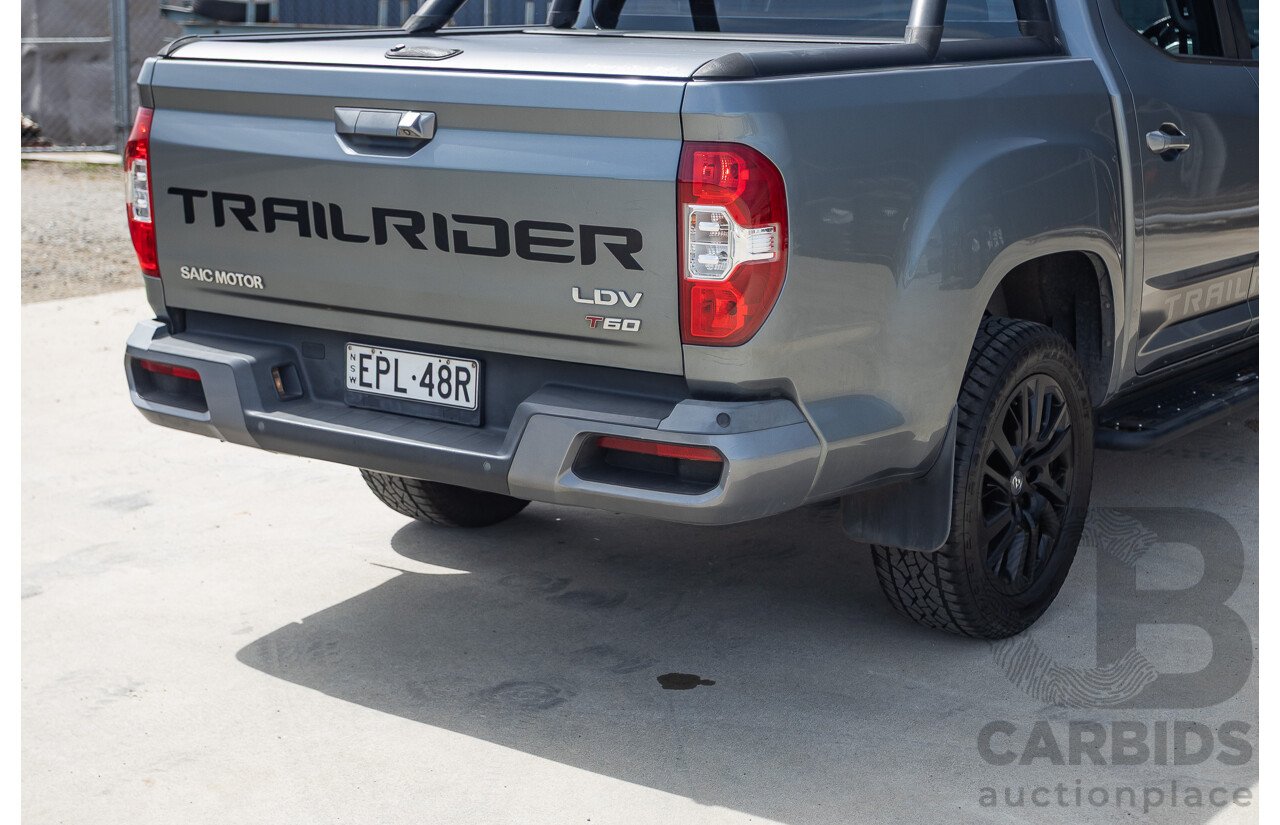 07/2019 LDV T60 Trailrider (4x4) SK8C Double Cab Utility Grey Turbo Diesel 2.8L