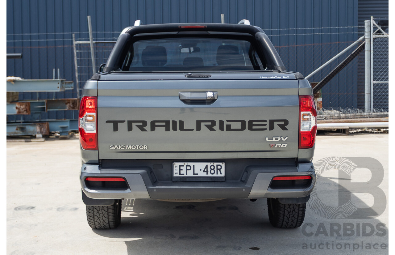 07/2019 LDV T60 Trailrider (4x4) SK8C Double Cab Utility Grey Turbo Diesel 2.8L