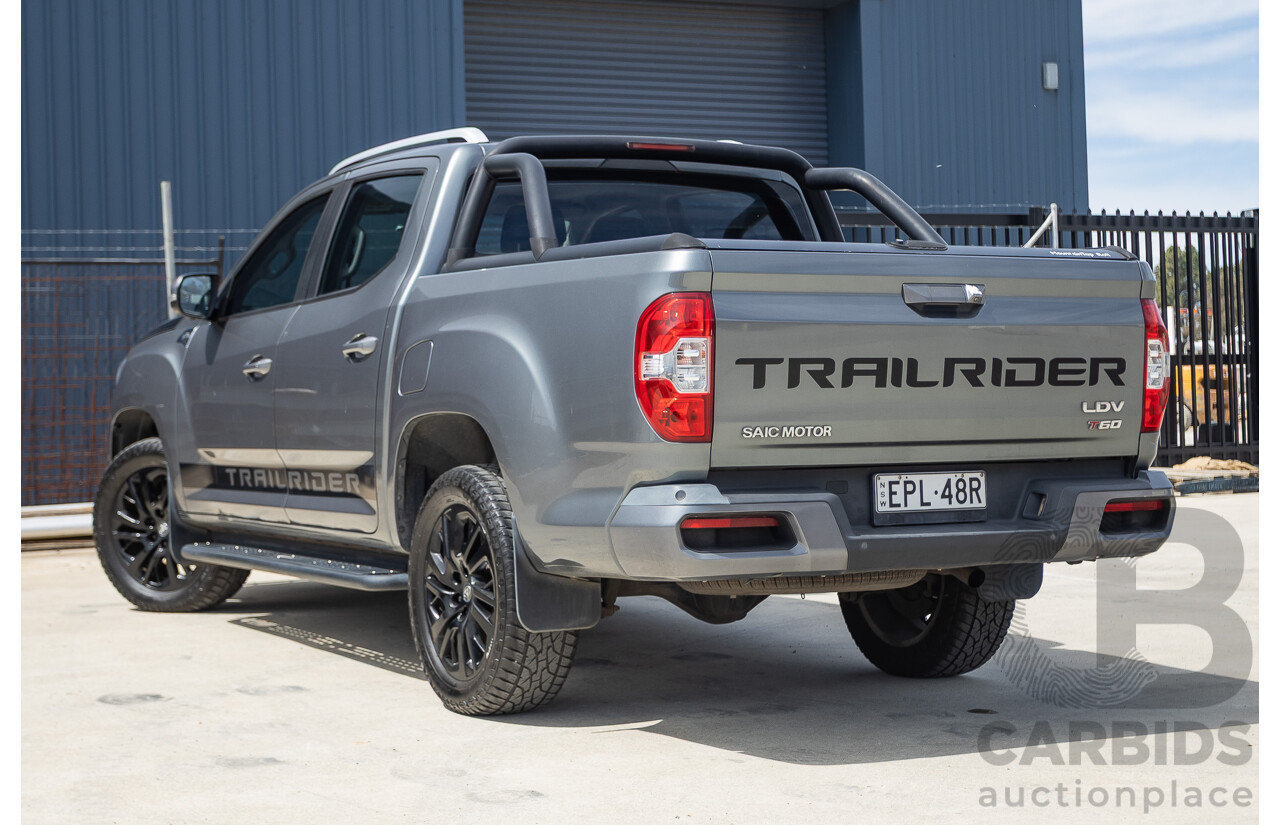 07/2019 LDV T60 Trailrider (4x4) SK8C Double Cab Utility Grey Turbo Diesel 2.8L