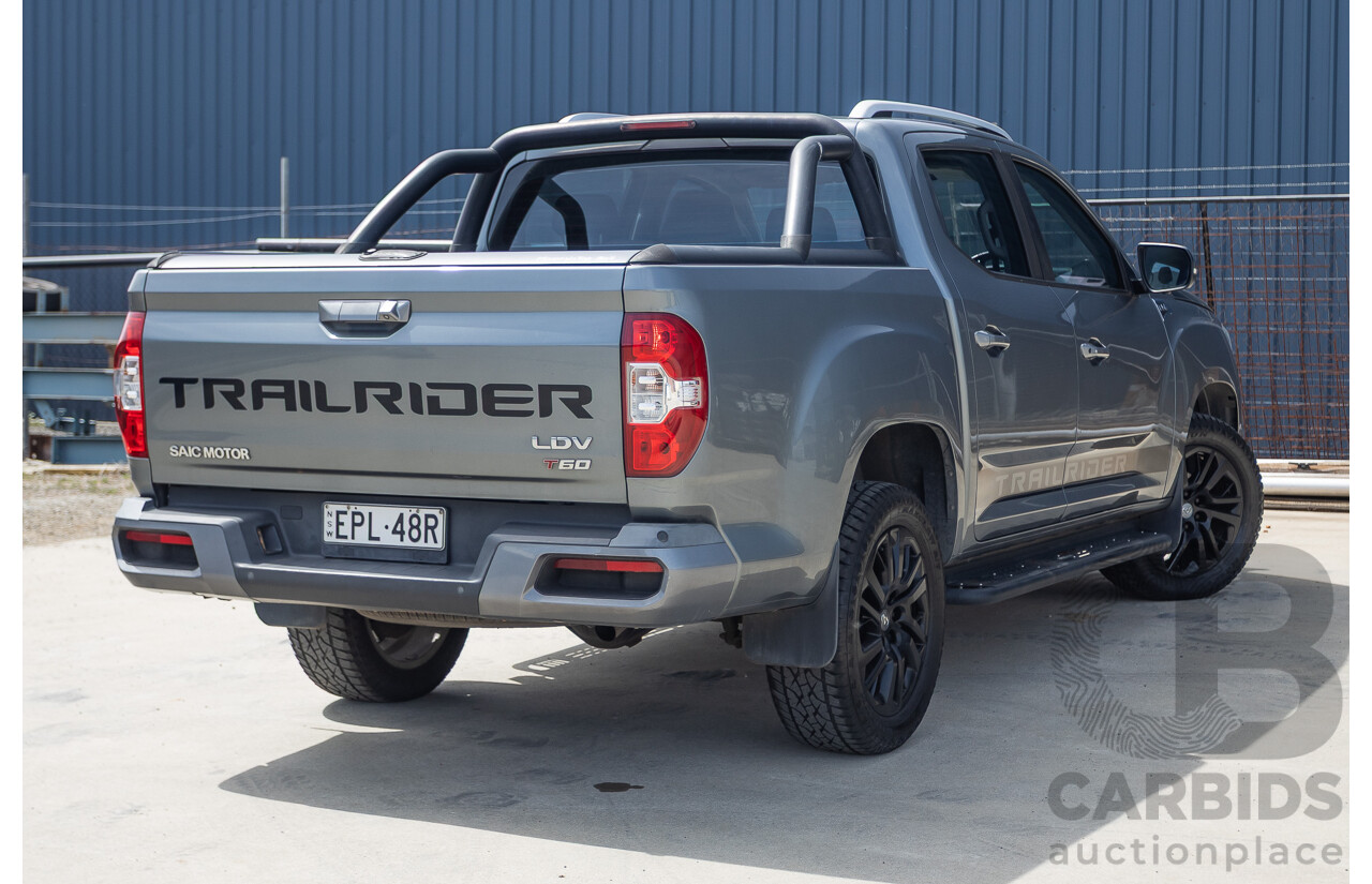 07/2019 LDV T60 Trailrider (4x4) SK8C Double Cab Utility Grey Turbo Diesel 2.8L