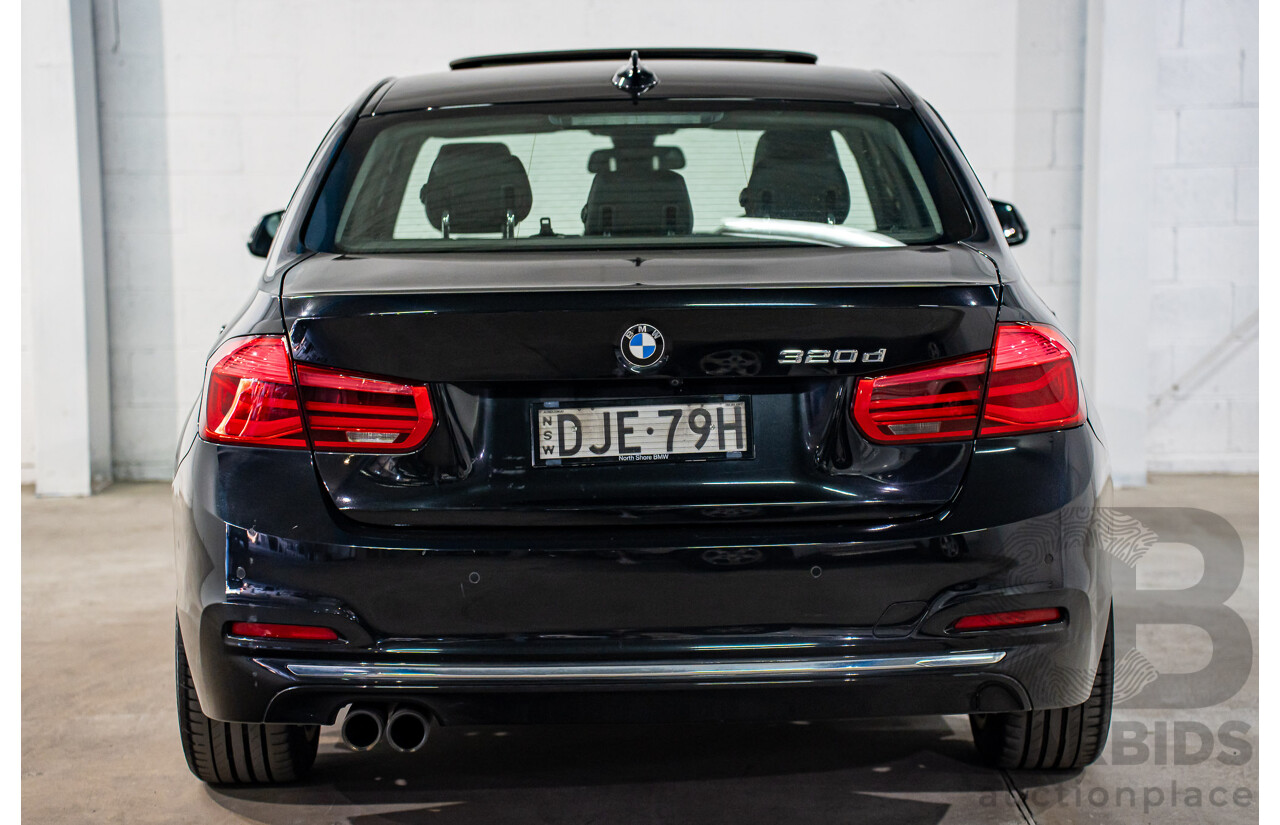 06/2016 BMW 320d Luxury Line (RWD) F30 LCI 4d Sedan Black Sapphire Metallic Turbo 2.0L