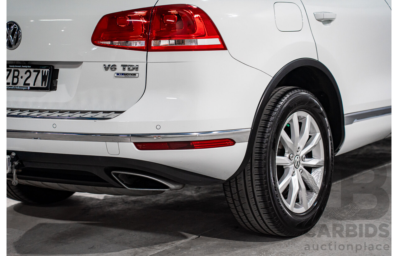6/2015 Volkswagen Touareg 150 TDI 7P MY16 4d Wagon Pure White Turbo Diesel V6 3.0L