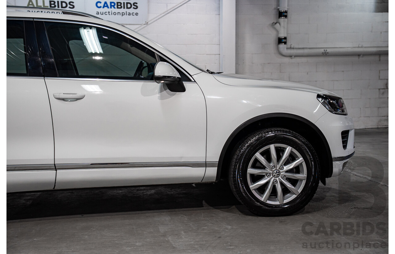 6/2015 Volkswagen Touareg 150 TDI 7P MY16 4d Wagon Pure White Turbo Diesel V6 3.0L