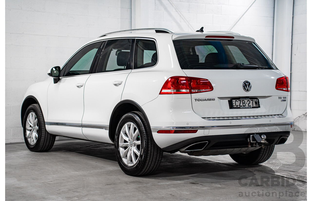 6/2015 Volkswagen Touareg 150 TDI 7P MY16 4d Wagon Pure White Turbo Diesel V6 3.0L