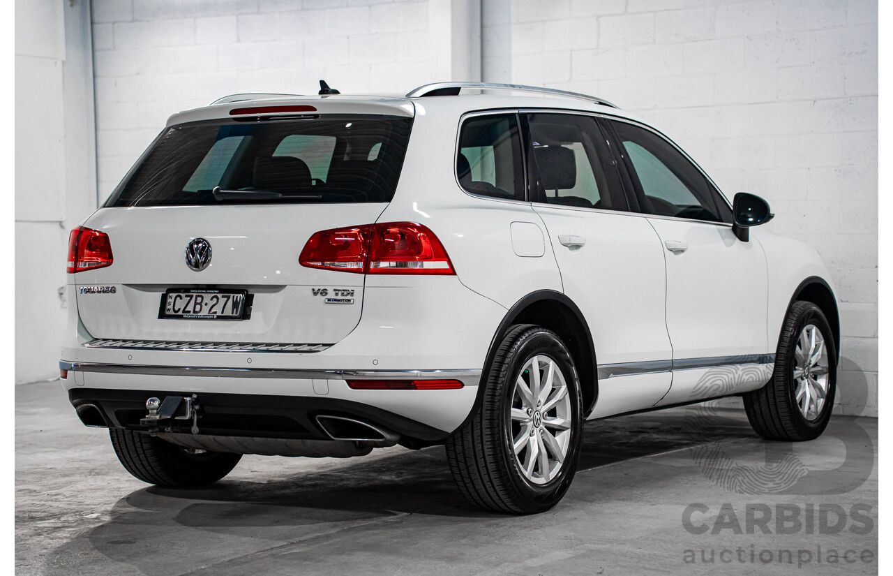 6/2015 Volkswagen Touareg 150 TDI 7P MY16 4d Wagon Pure White Turbo Diesel V6 3.0L