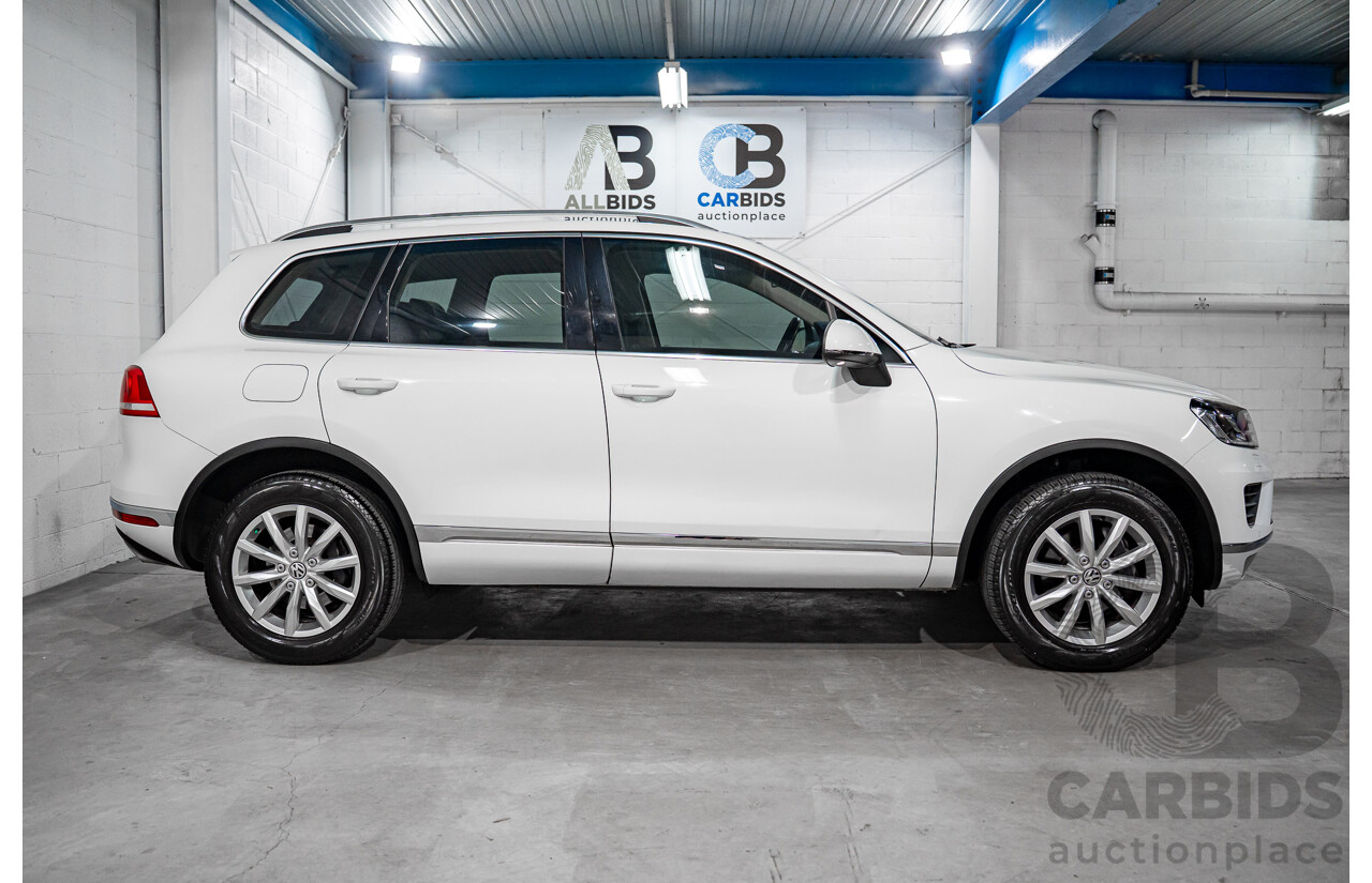6/2015 Volkswagen Touareg 150 TDI 7P MY16 4d Wagon Pure White Turbo Diesel V6 3.0L