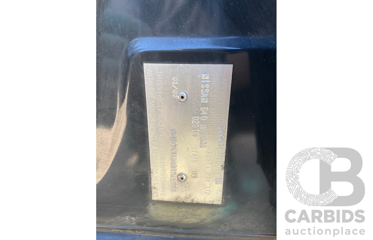 1/2008 Nissan Navara ST-X (4x4) D40 Dual Cab P/Up Slate Grey Metalic Turbo Diesel 2.5L