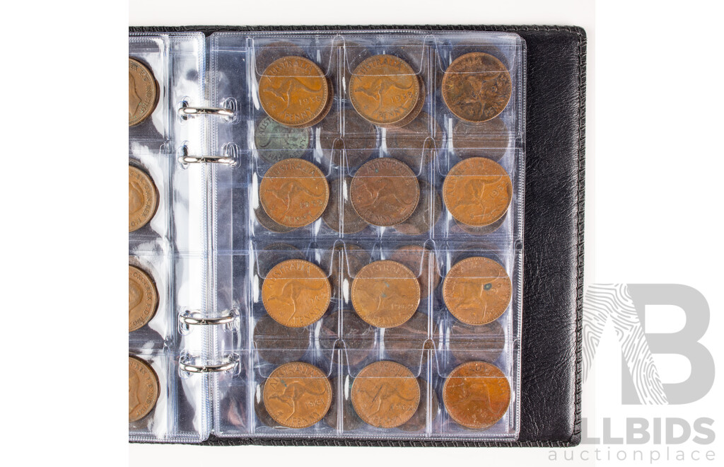 Album of Australian KGVI/QE2 Pennies, Examples Spanning 1939 to 1964 and KGV/KGVI/QE2 Half Pennies, Examples Spanning 1912 to 1960 Including 1916I and 1917I