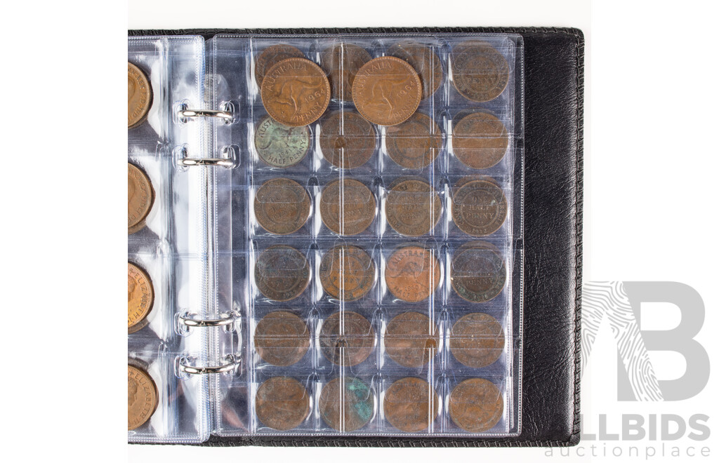 Album of Australian KGVI/QE2 Pennies, Examples Spanning 1939 to 1964 and KGV/KGVI/QE2 Half Pennies, Examples Spanning 1912 to 1960 Including 1916I and 1917I