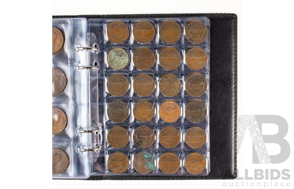 Album of Australian KGVI/QE2 Pennies, Examples Spanning 1939 to 1964 and KGV/KGVI/QE2 Half Pennies, Examples Spanning 1912 to 1960 Including 1916I and 1917I