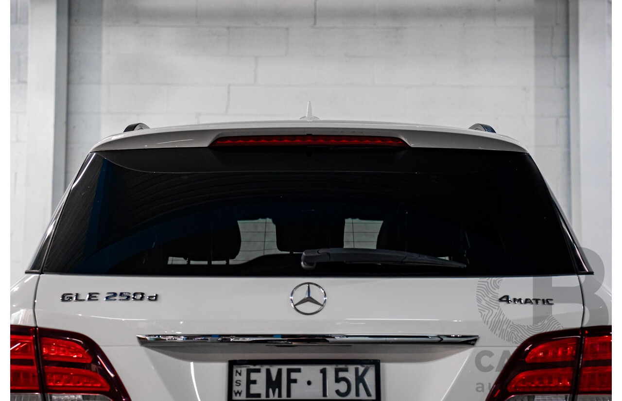 02/2018 Mercedes-Benz GLE 250d 4Matic (AWD) 166 MY17.5 4D Wagon Polar White Turbo Diesel 2.1L
