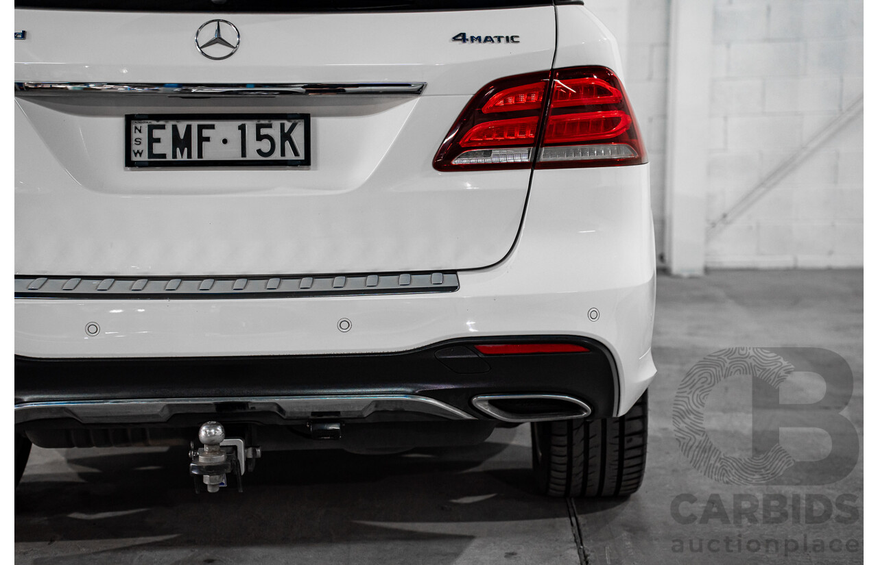 02/2018 Mercedes-Benz GLE 250d 4Matic (AWD) 166 MY17.5 4D Wagon Polar White Turbo Diesel 2.1L