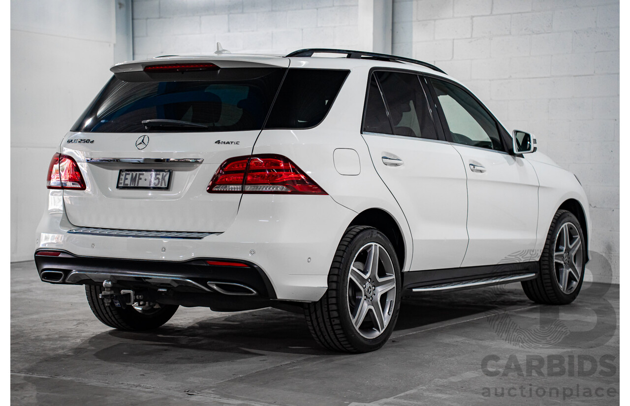 02/2018 Mercedes-Benz GLE 250d 4Matic (AWD) 166 MY17.5 4D Wagon Polar White Turbo Diesel 2.1L