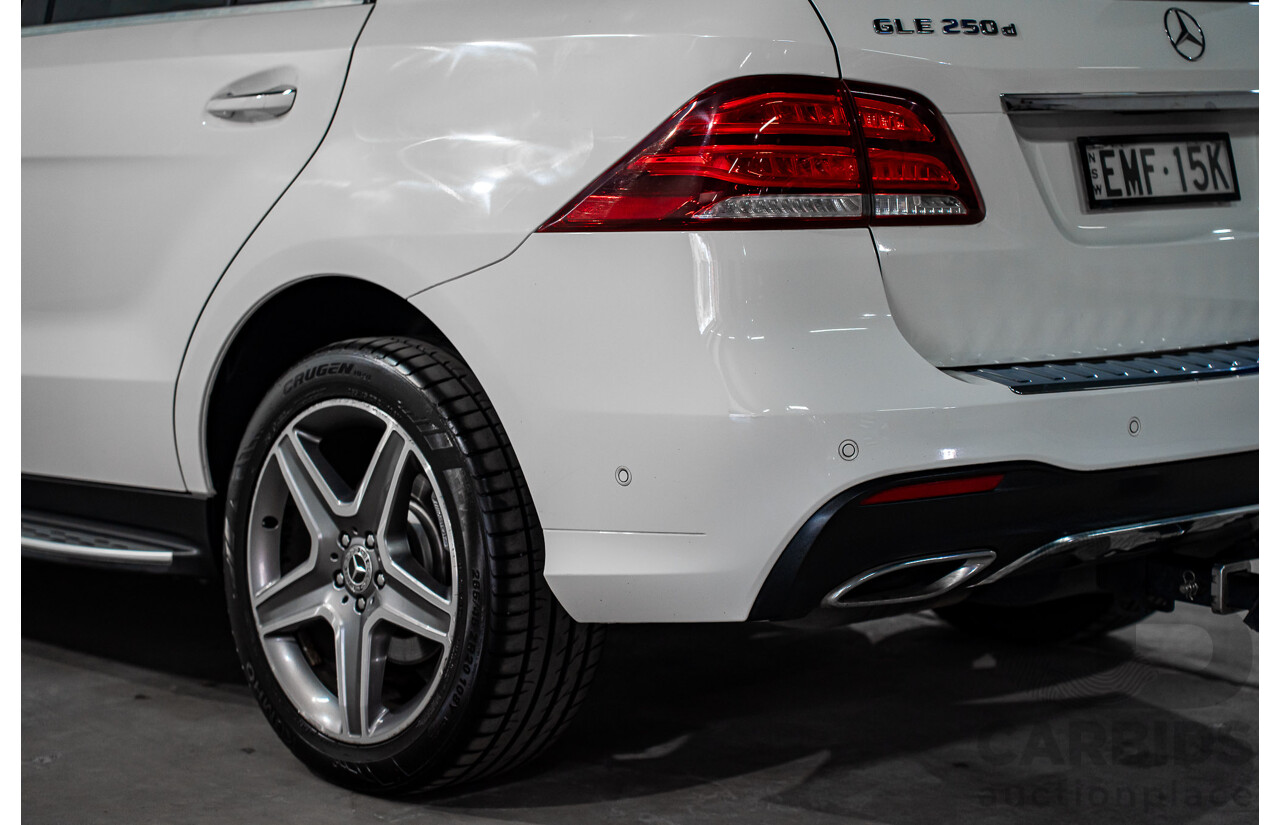 02/2018 Mercedes-Benz GLE 250d 4Matic (AWD) 166 MY17.5 4D Wagon Polar White Turbo Diesel 2.1L