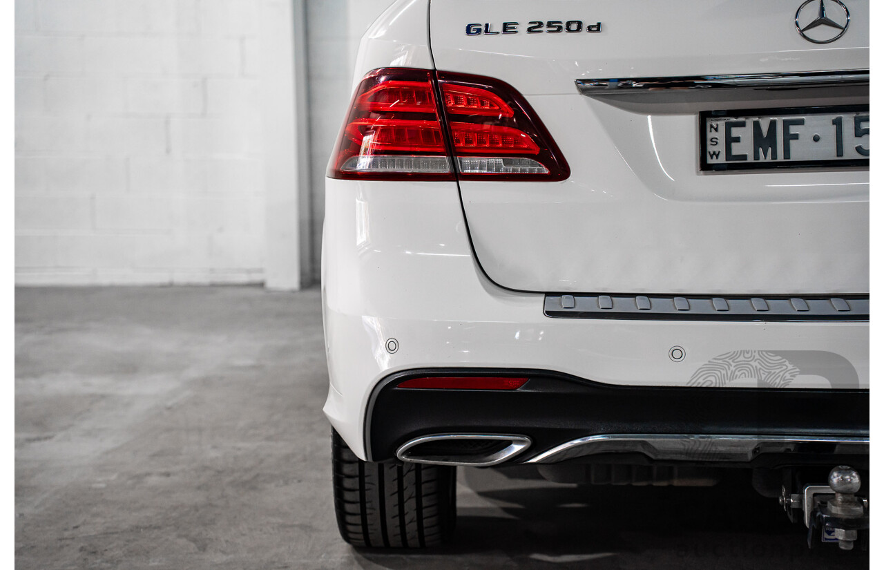 02/2018 Mercedes-Benz GLE 250d 4Matic (AWD) 166 MY17.5 4D Wagon Polar White Turbo Diesel 2.1L