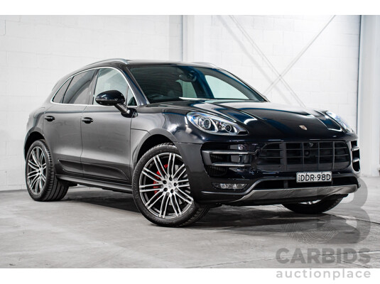 01/2016 Porsche Macan Turbo (AWD) MY16 4d Wagon Jet Black Metallic Twin Turbo V6 3.6L