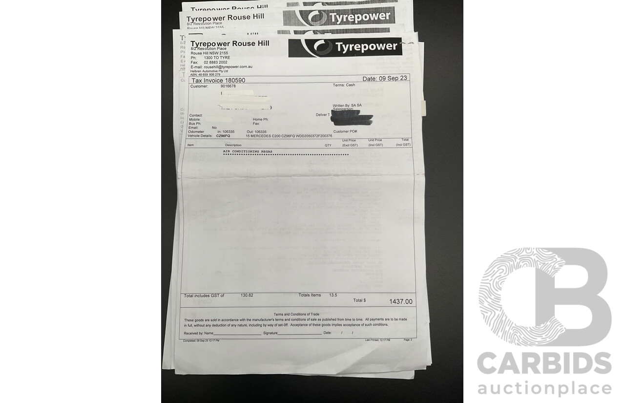 7/2015 Mercedes-Benz C200 Bluetec 205 4d Sedan Palladium Silver Turbo Diesel 1.6L