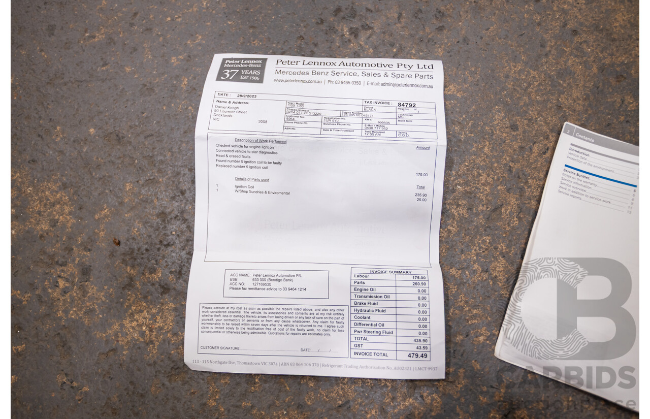 03/2009 Mercedes-Benz C63 AMG W204 4D Sedan Obsidian Black Metallic V8 6.2L