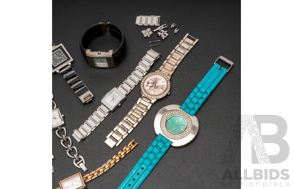 Collection of (9) Ladies Dress Watches Including Fossil, Elite & Goldmark