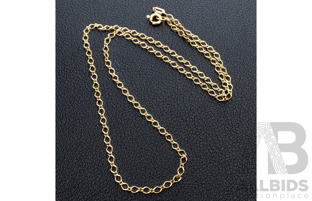 9ct Fancy Link Necklace, 40cm, 1.81 Grams