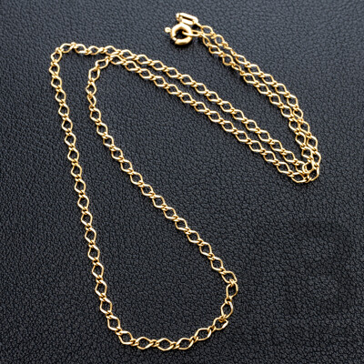 9ct Fancy Link Necklace, 40cm, 1.81 Grams